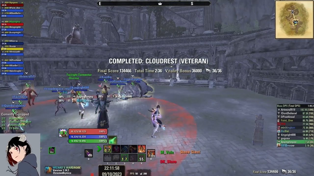 ESO - Cloudrest Triple Mini Skip - DK Main Tank