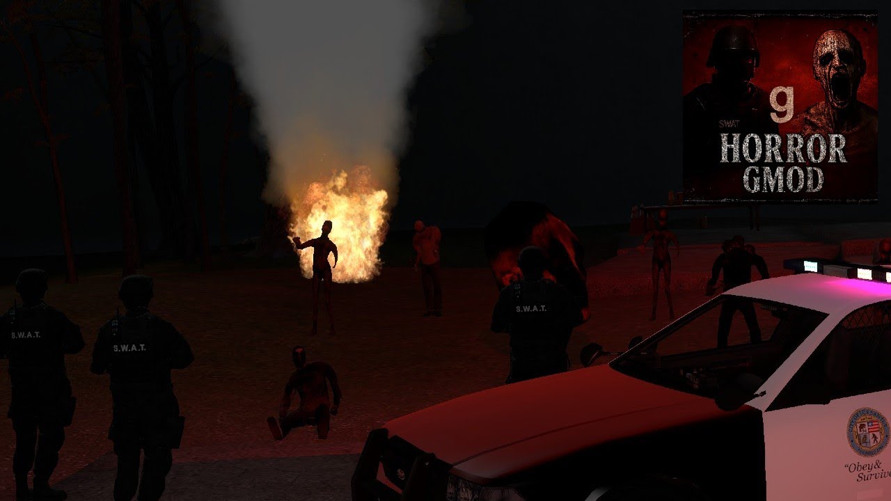 Битва отрядов спецназа против демонических монстров Cry Of Fear из Garry's mod Snpc Fight