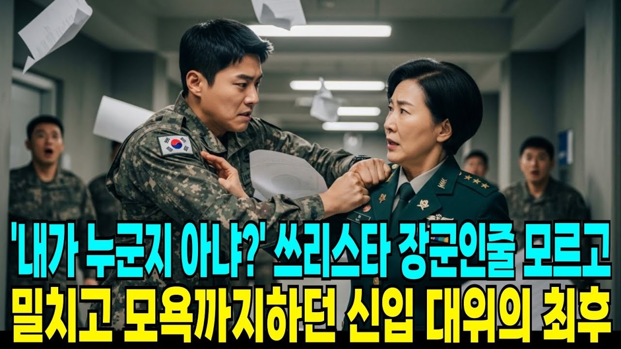 “내가 누군지도 모르고 길 막았냐 ” 복도에서 쓰리스타 여자 장군 인줄 모르고 밀치고 모욕까지하던 신임 대위의 최후