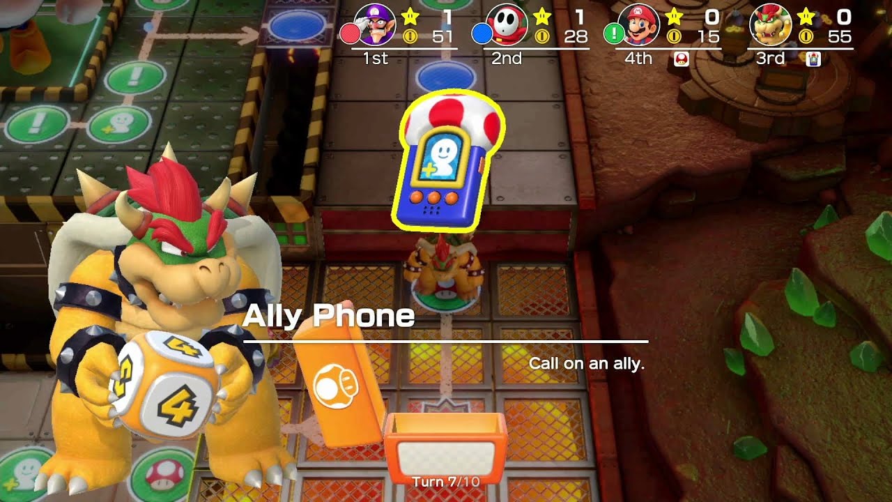 Super Mario Party - Mario Party - #11: King Bob-omb's Powderkeg Mine - Bowser, Mario, Waluigi