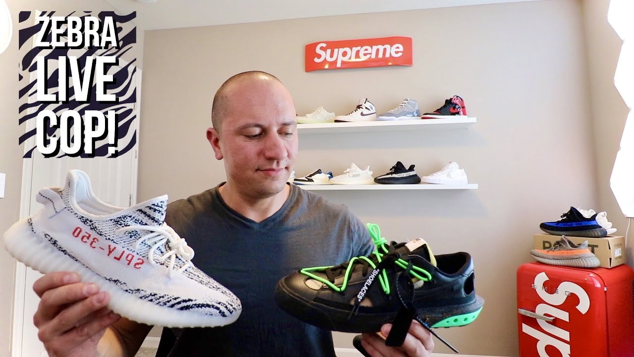 Yeezy Zebra Live COP! Off-White Blazer Low On-Feet! + Nike Dunk Polaroids! + Supreme Box Logo Deck!
