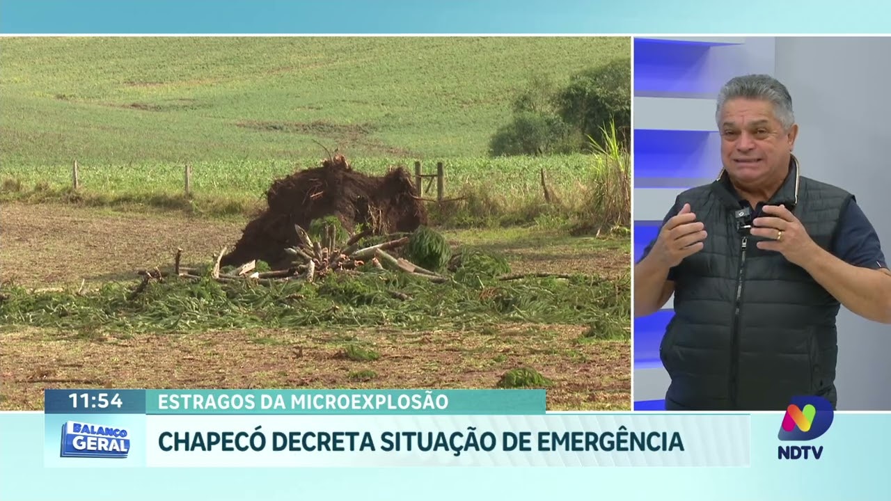 Prefeitura de Chapecó decreta emergência após microexplosão no fim de semana