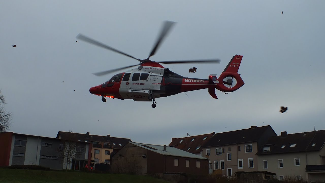 OMG, Christoph 91 mit der EC155 im Saarland an der Klinik Völklingen 