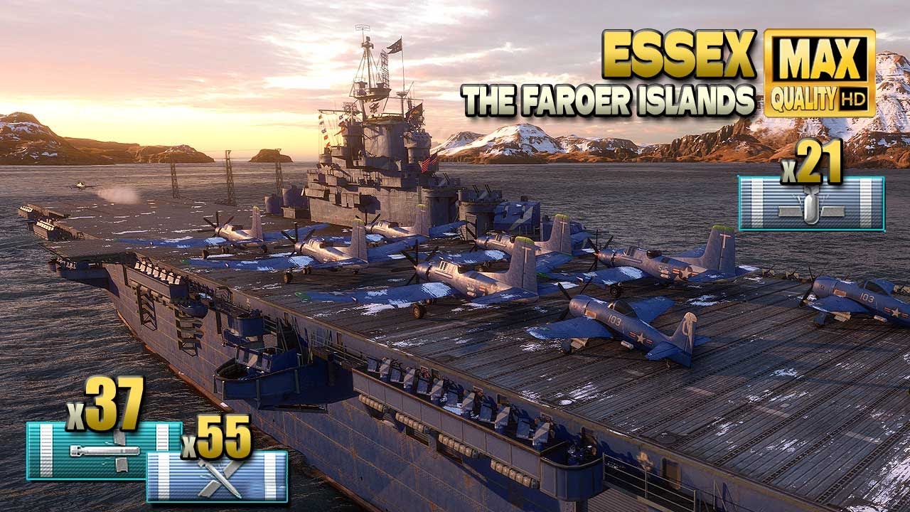 Авианосец «Эссекс»: +300к на карте «Фарерские острова» - World of Warships