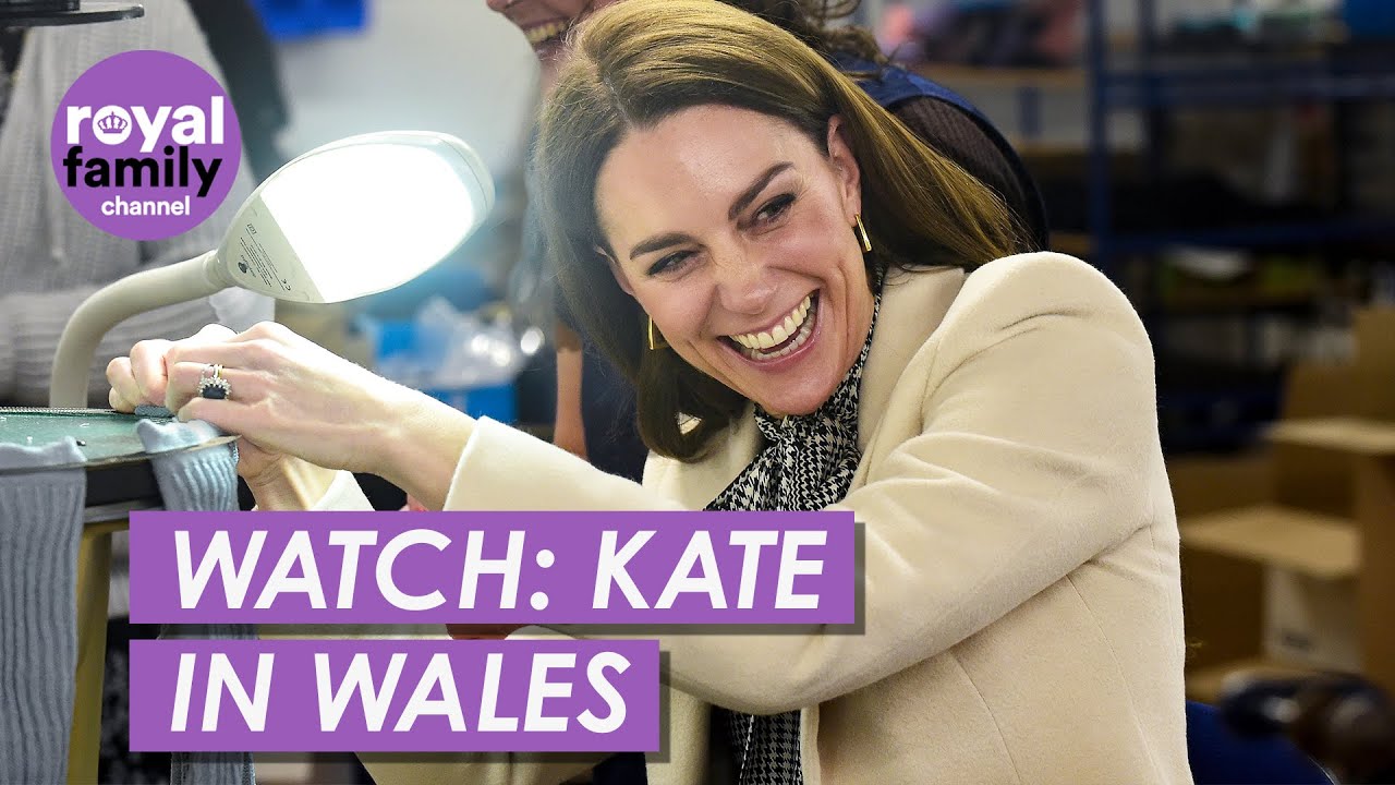 WATCH: Beaming Princess Kate Visits Textile Manufacturer in Wales
