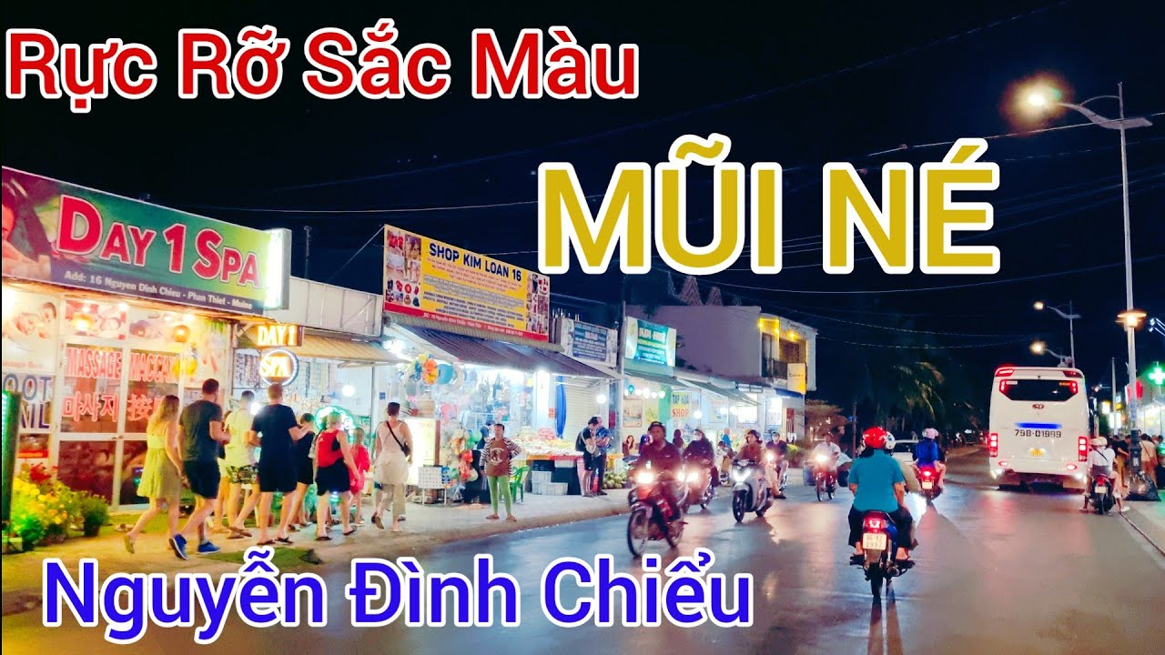 27- 2 Quá đông hàng quán đường phố Mũi Né buổi tối- Dạo Bước Trên Các Con Phố Việt Nam | 4K HDR