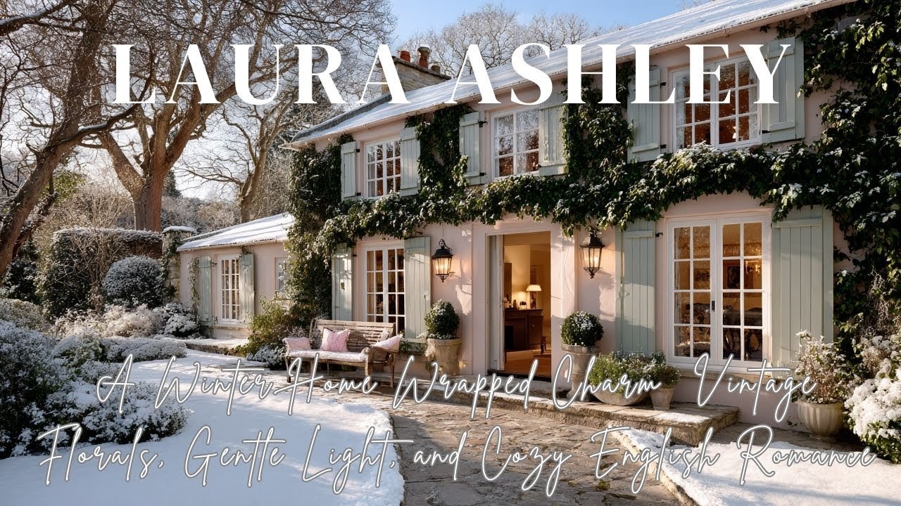 A Winter Home Wrapped in Laura Ashley Charm  Vintage Florals, Gentle Light, and Cozy English Romance