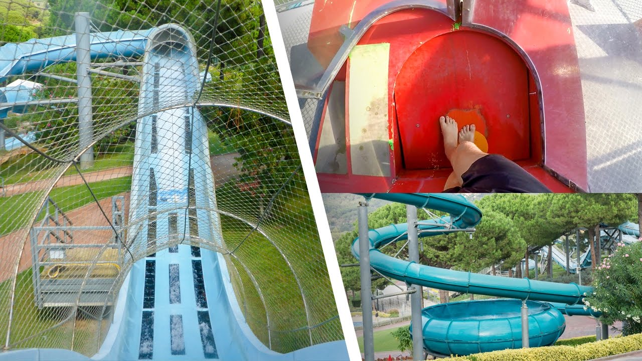 Water Slides at Water World Lloret de Mar, Spain (GoPro)