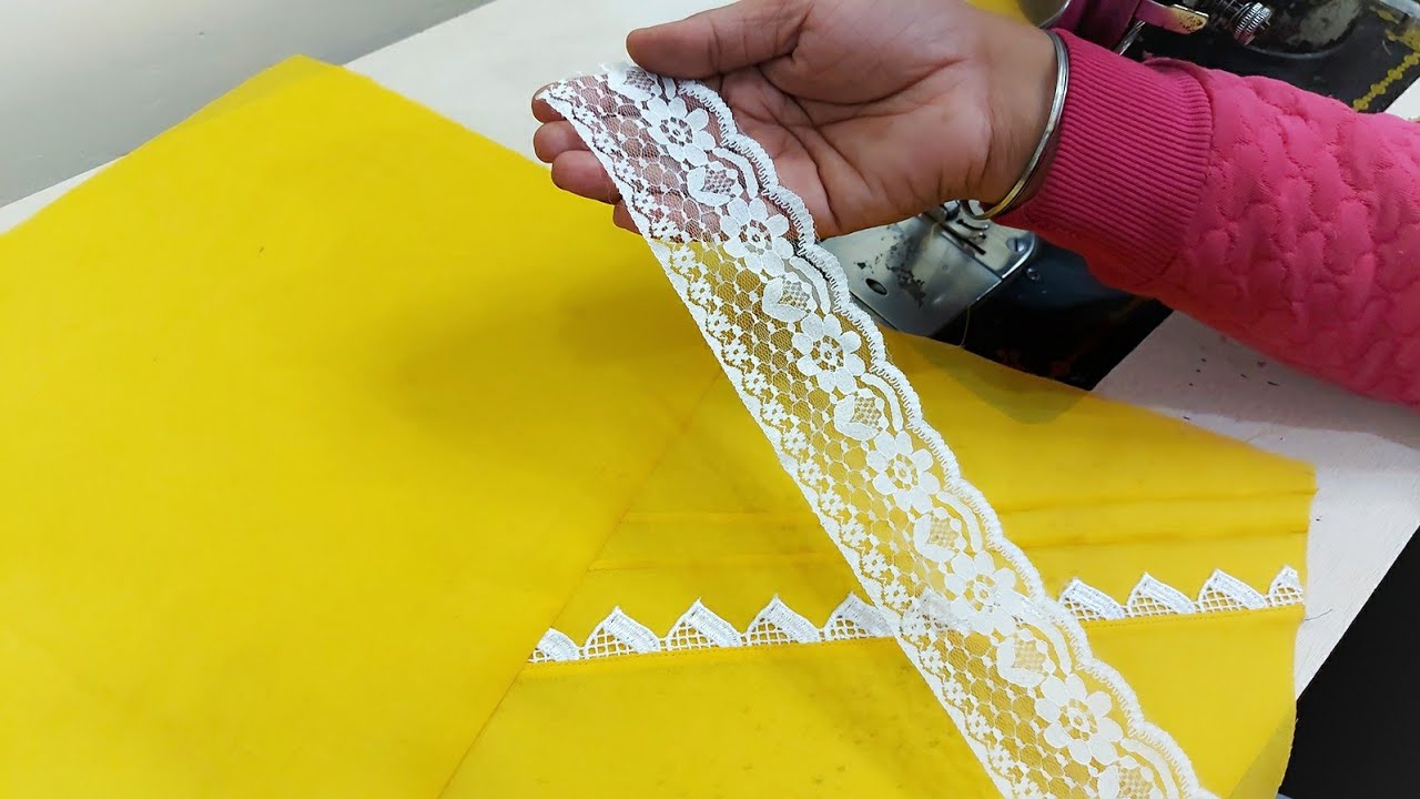 Trendy Palazzo Design with Pintucks and Lace | Beautiful Palazzo Pant Design making