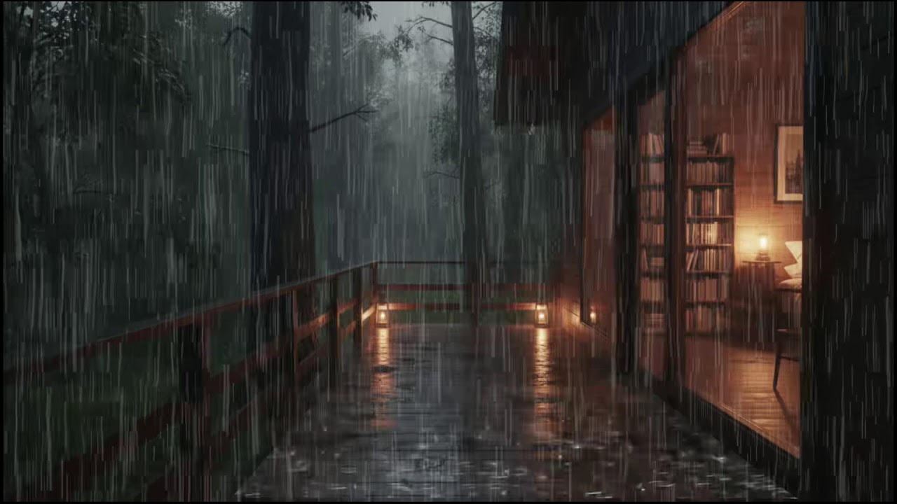 Gentle Rain at a Forest Cabin 🌧 Deep Sleep Rain Sounds for Insomnia Relief