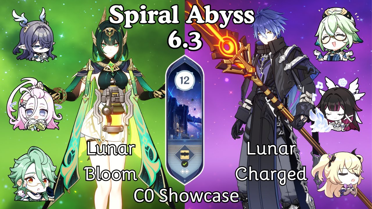 Spiral Abyss 6.3 | Nefer-Lauma Lunar Bloom X C0 Flins-Columbina Lunar Charged | F2P | Genshin Impact