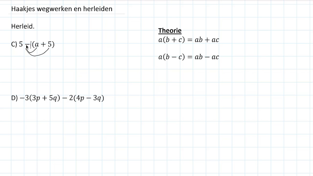 Haakjes wegwerken en herleiden (1 HAVO/VWO & 1 VWO)