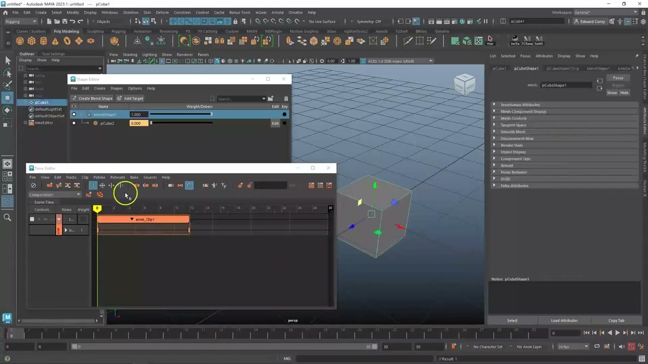 Maya Blendshapes to TimeEditor