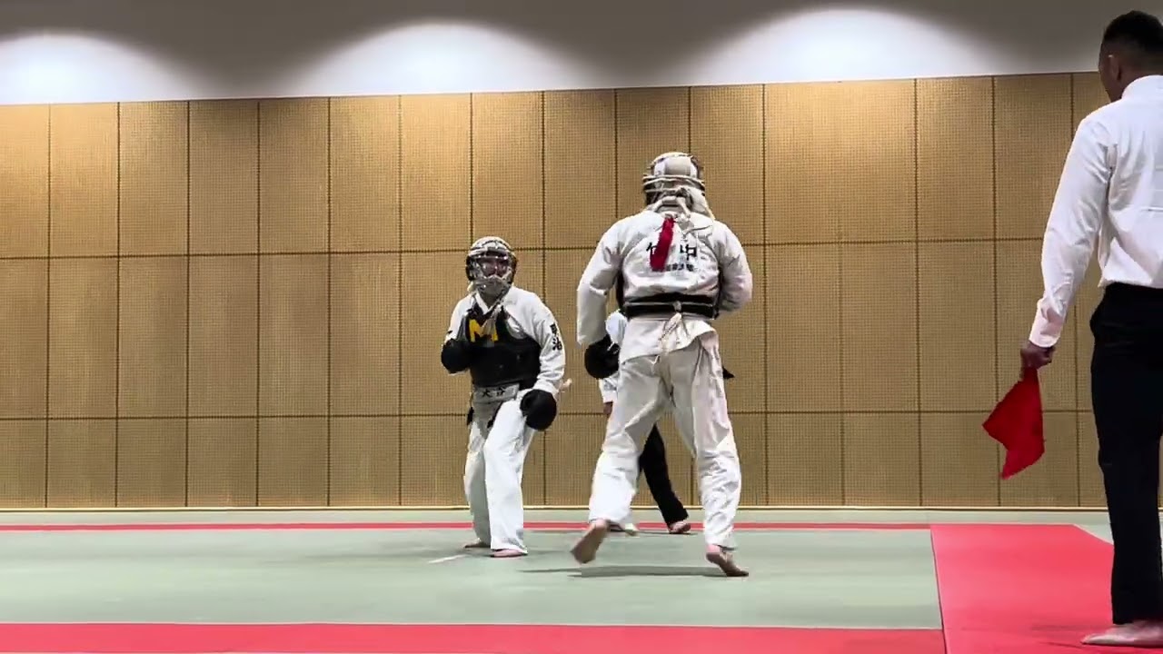 令和7年度　日本拳法・全日本体重別選手権大会　男子81kg未満の部　第17試合　 竹中聖七 初段（滝ヶ原拳法部/東京都） VS 大谷流生 三段（明治大学/大阪府）