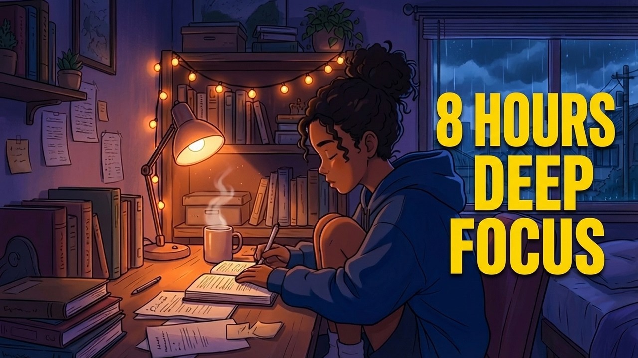 8 Hours Lofi Study Mix   Deep Focus Music for Maximum Concentration  No Ads