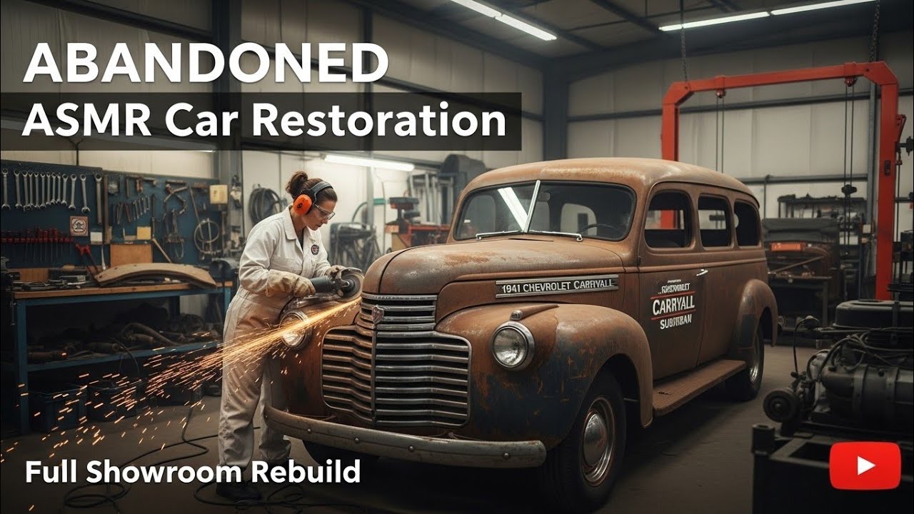 ASMR Car Restoration | 1941 Chevrolet Carryall Suburban | Full Showroom Rebuild ASMRDRIVERFORGE