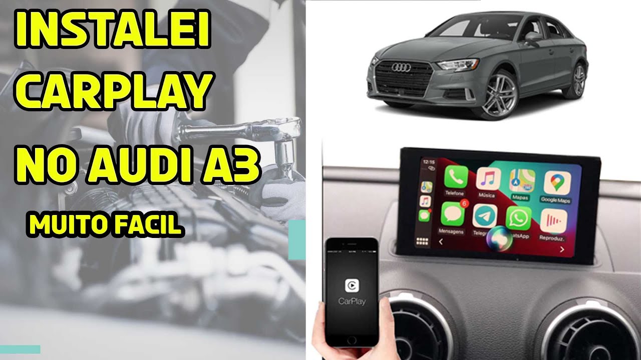 INSTALANDO EM CASA CARPLAY NO AUDI A3 2013 A 2020  plug and play sem corte de fios MUITO FÁCIL!