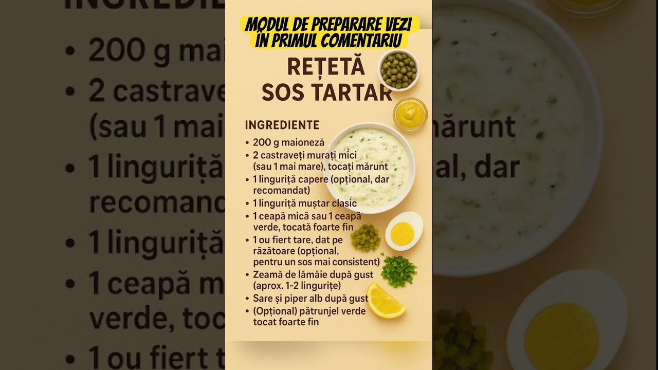 Sos tartar 👨&zwj;🍳 #retetesimple #tartar #sos #food