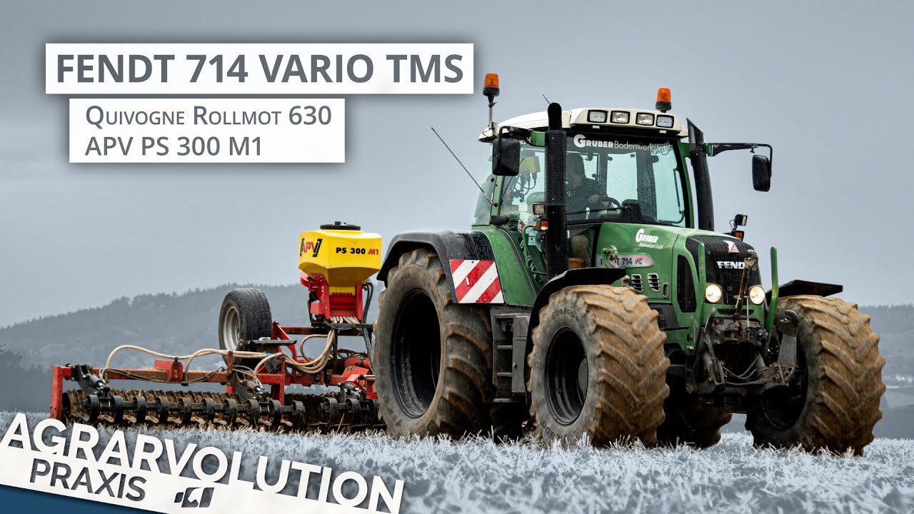 Fendt 714 + Quivogne Rollmot 630 + APV PS300M1 • Sowing | Agrarvolution Praxis