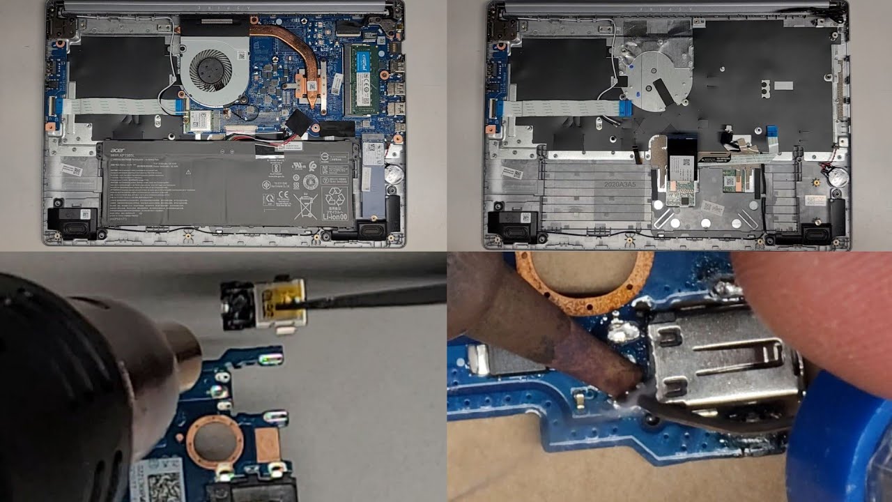 Acer Aspire A515-44 Series N18Q13 Disassembly RAM SSD Hard Drive Battery DC Jack Charge Port Repair