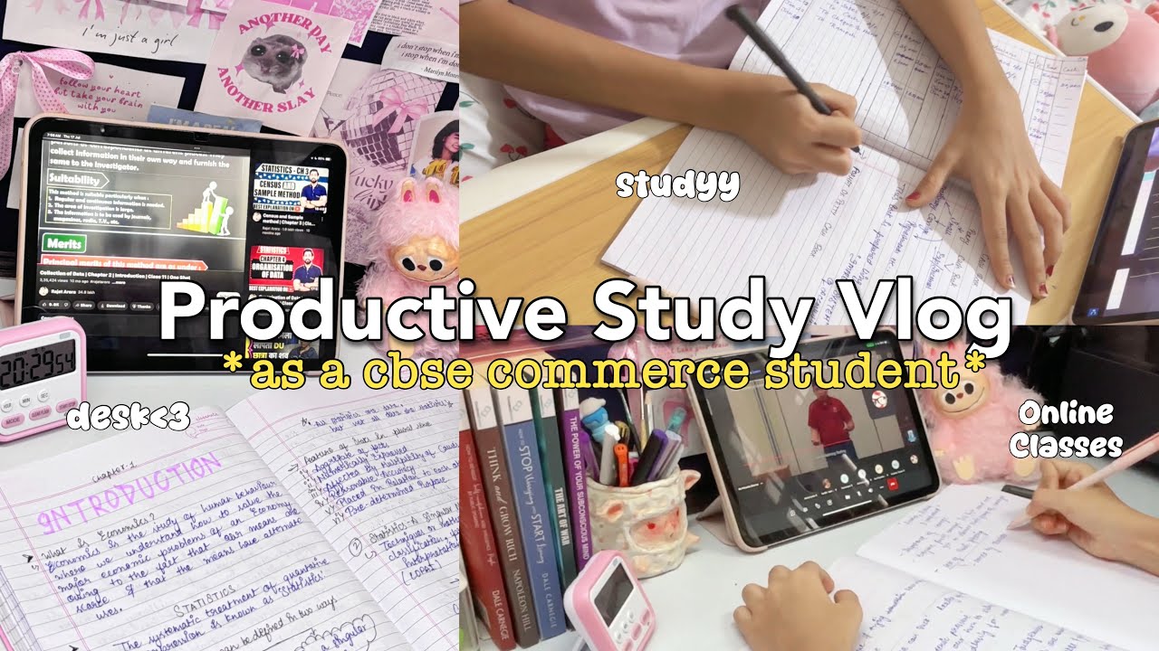 Productive study vlog as a cbse class 11 commerce student 🫶🏻✨ Study with me 📚