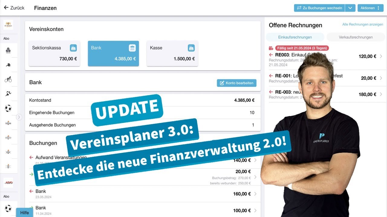Vereinsplaner Version 3.0 &ndash; NEUE Finanzverwaltung
