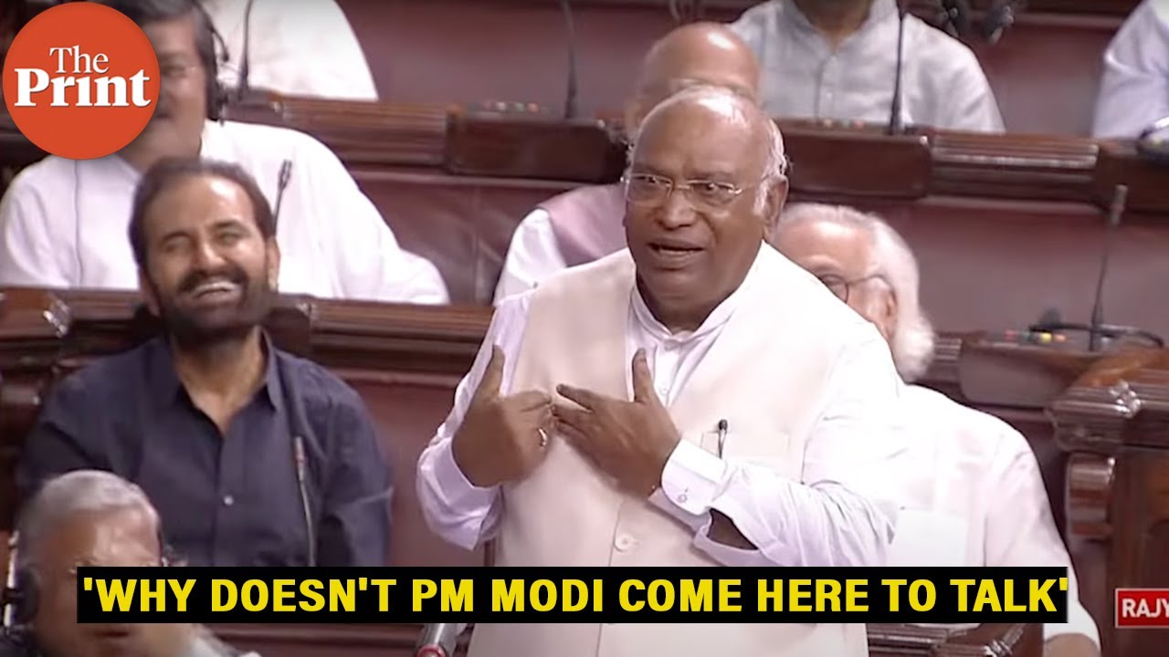 'Manipur is burning & PM talks of East India Company': Congress president Kharge in Rajya Sabha