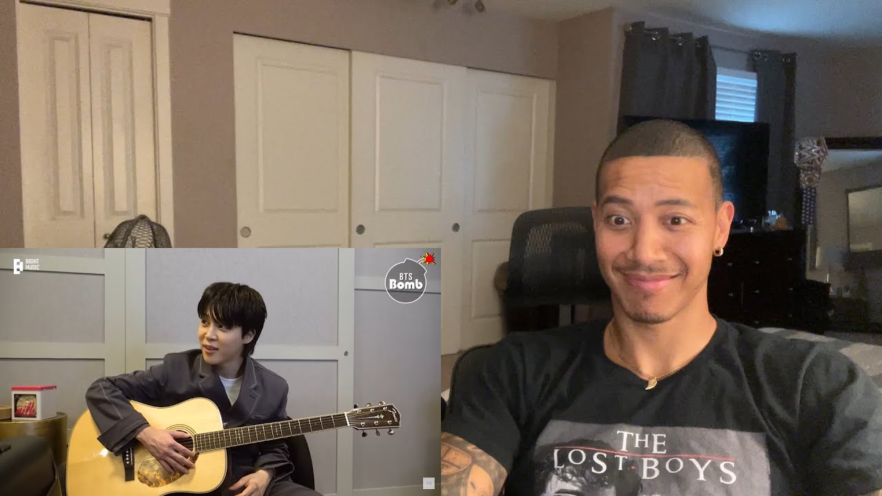 Reacting to Jimin playing the guitar!! [Bangtan Bomb]
