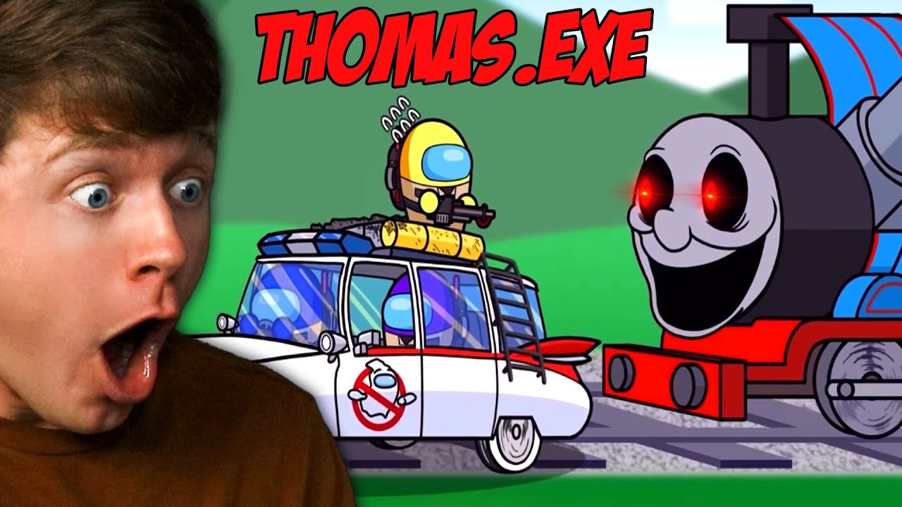 Reacting to AMONG US vs CURSED THOMAS!