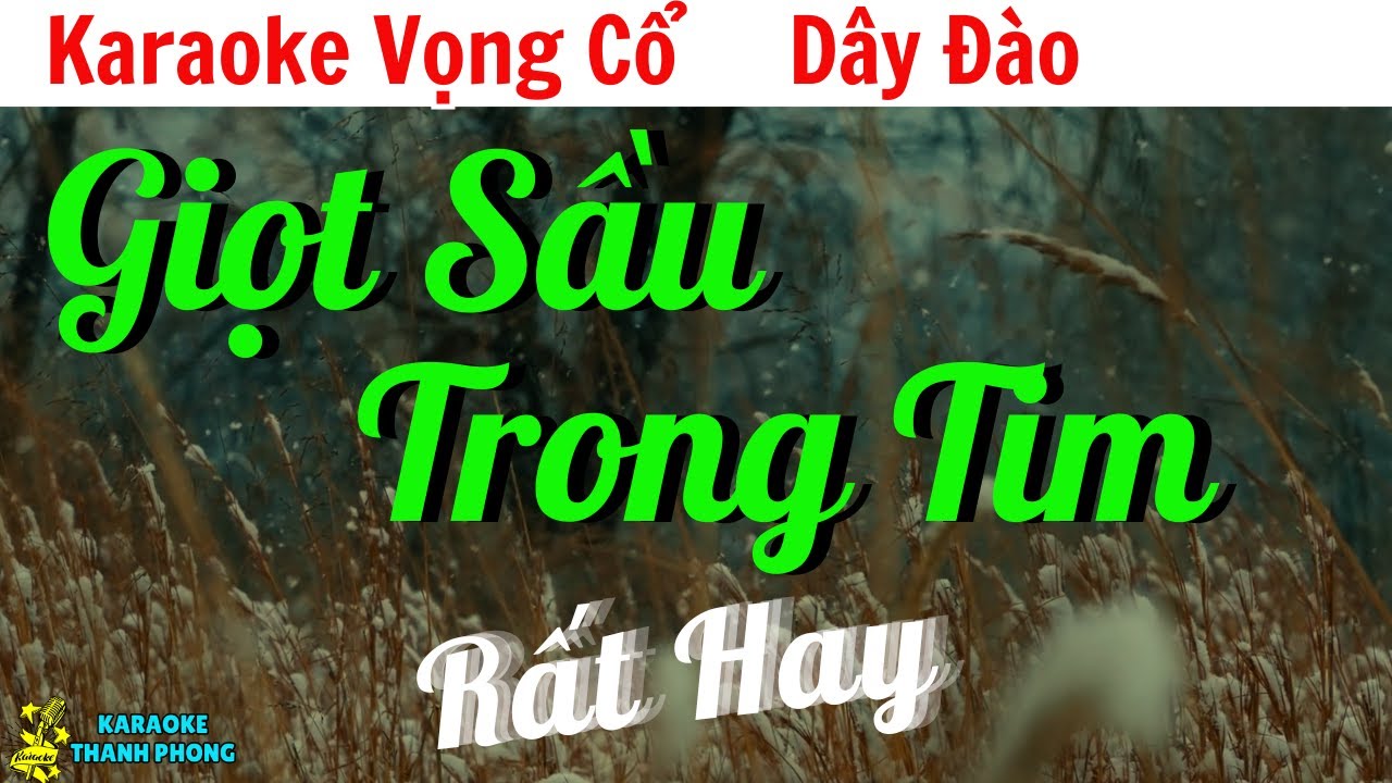 Karaoke Vọng Cổ Giọt Sầu Trong Tim Dây Đào | Thanh Phong