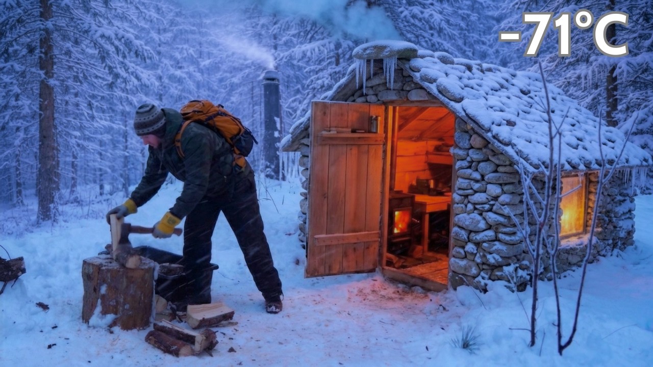 Surviving a -71&deg;C Frozen Apocalypse: 24H Alone In A Silver Cabin | Natural Survival