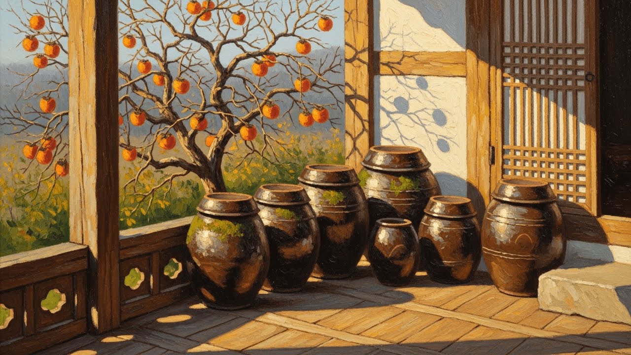Ambient ART TV 4K: Vintage Oil Painting Korean Hanok | 편안한 분위기 (Cozy Ambience)