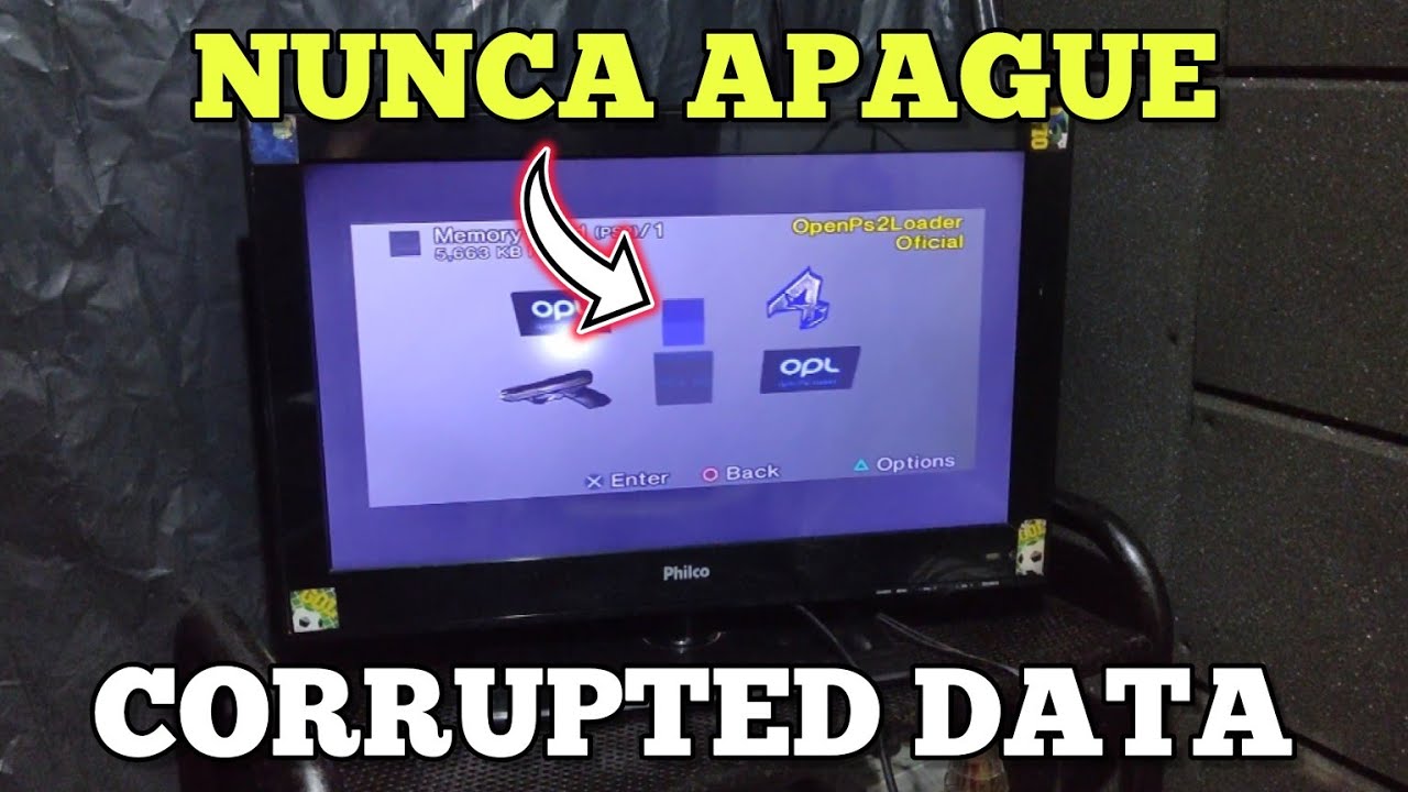 NUNCA APAGUE O CORRUPTED DATA, Poderá perder seu OPL