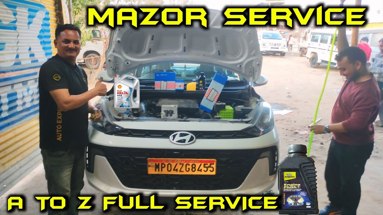 Hyundai Aura CNG Mazor Service ||Break pad | CNG Filter | Full service aura