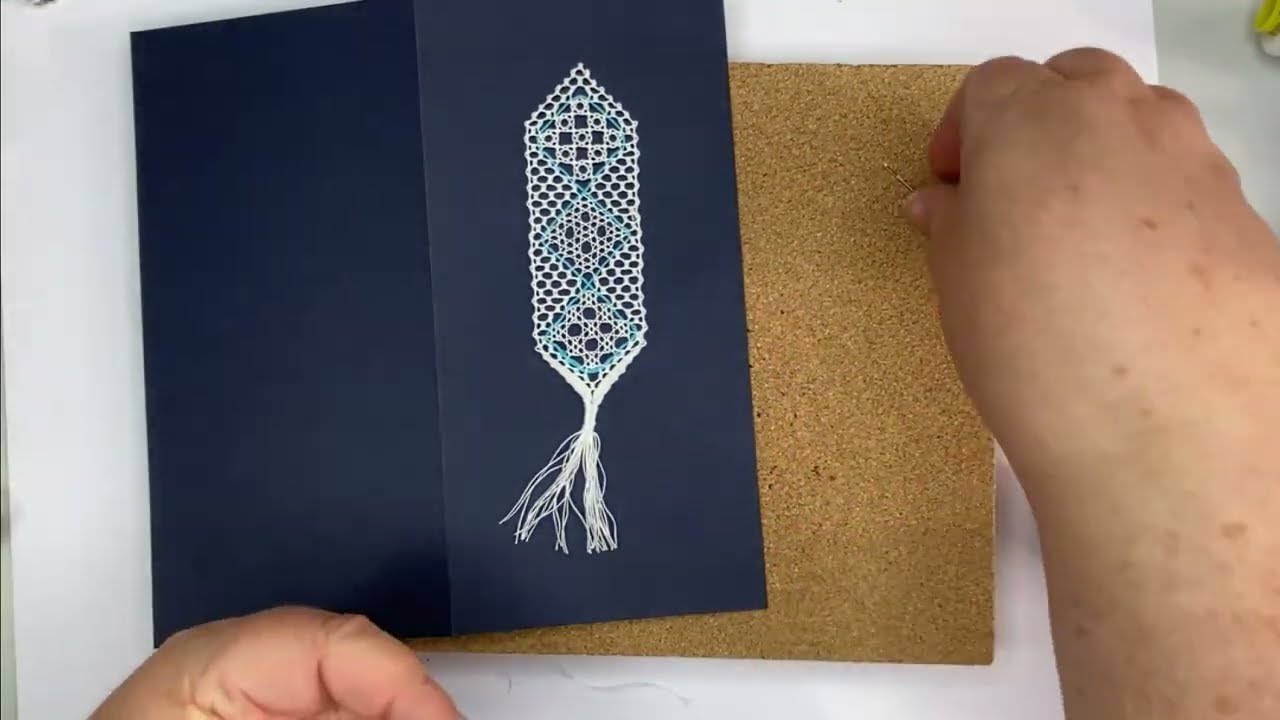 Lou Woo - Bobbin Lacemaking & How To Mount Your Lace Rosarium Bookmark.
