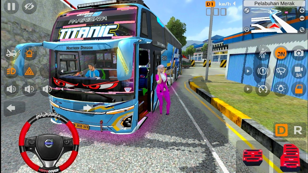 Bus Pariwisata Putri Biru Trans Keren Pasang Strobo Mata Bergerak dan Pramugari | Bus Simulator 
