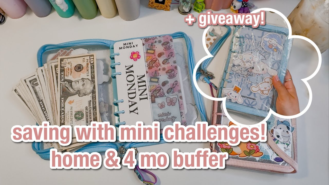 mini savings challenge stuffing! $70 mini monday home & 4 month buffer savings
