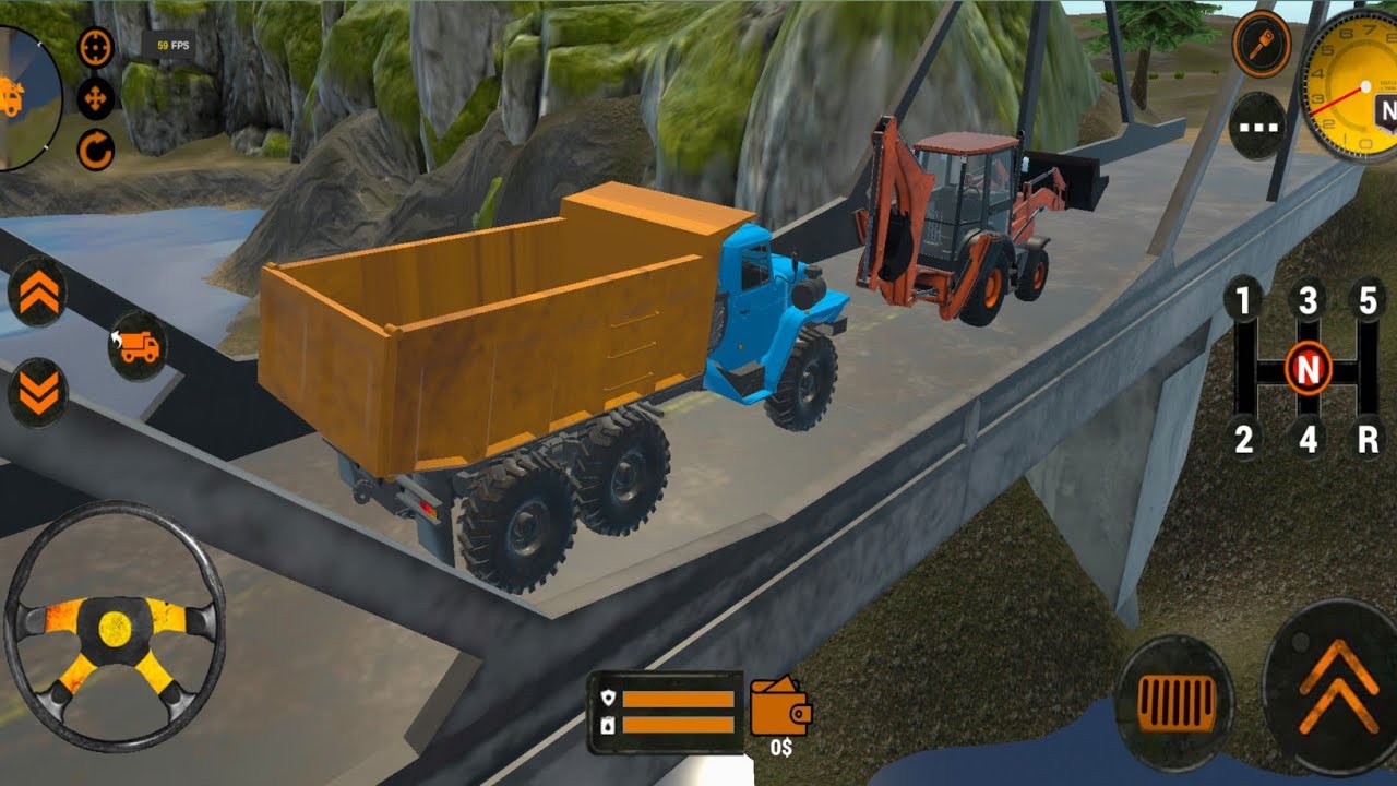 Backhoe Loader JCB Simulator|  –  Truck jcb Driving in Mountain | Android Gameplay