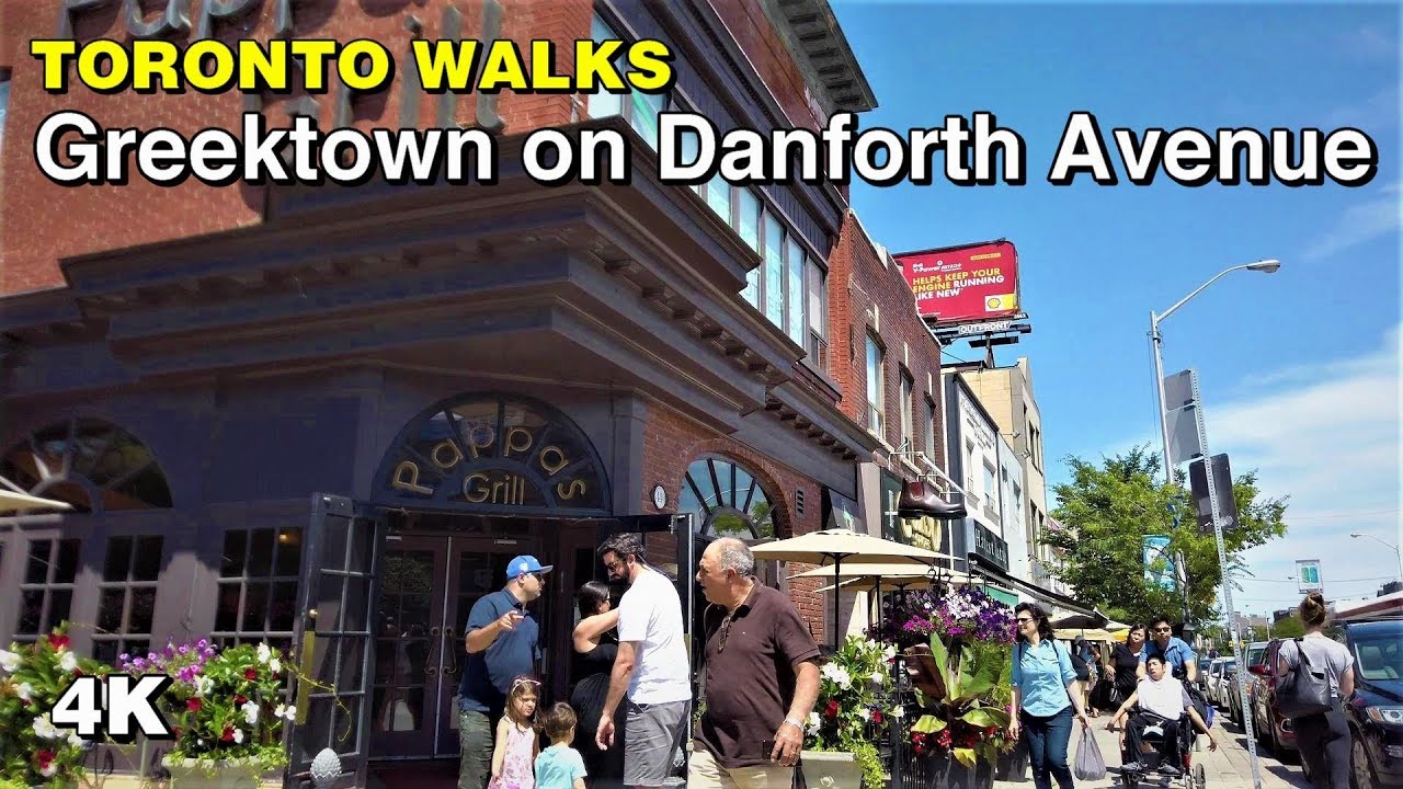 Toronto Walks - Greektown on Danforth Avenue [4K]