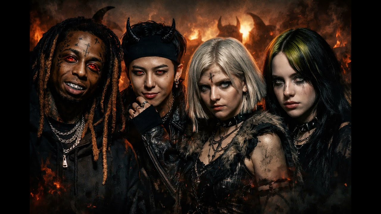 Lil Wayne ft. G-Dragon , Aurora, Billie Eilish -Mark of the Beast (lyrics video)
