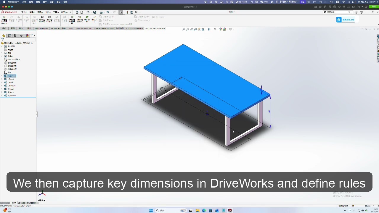 Create driveworks solo model GUI for an IKEA tea table.