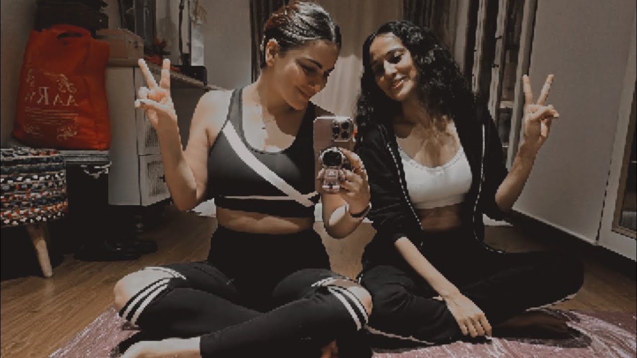 When you try to do yoga with your Yogini bestie .. it’s workout mixed with Fun- Nidra Yoga 😂