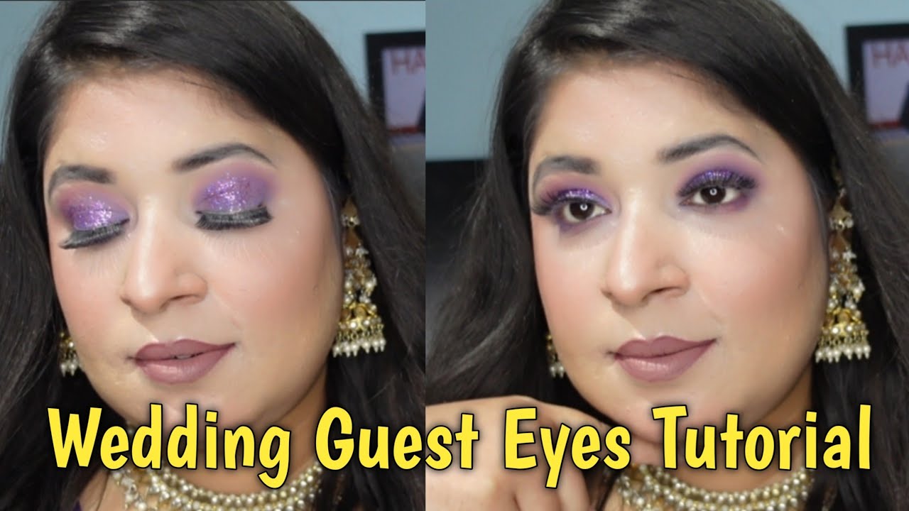 Easy Eye Makeup For Beginners | Glittery Eyes Steps by step |  Makeup Tutorial for Wedding guests |