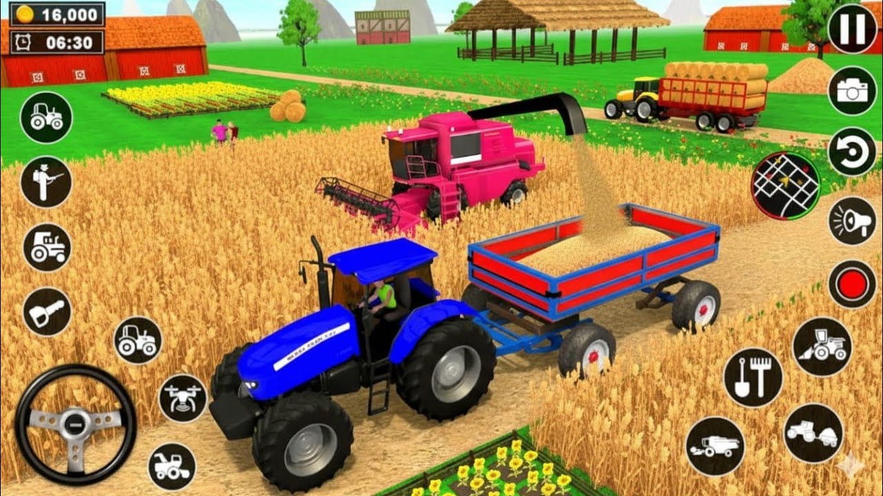 Real tractor farming simulator gameplay 2025  | Harvesting and field work