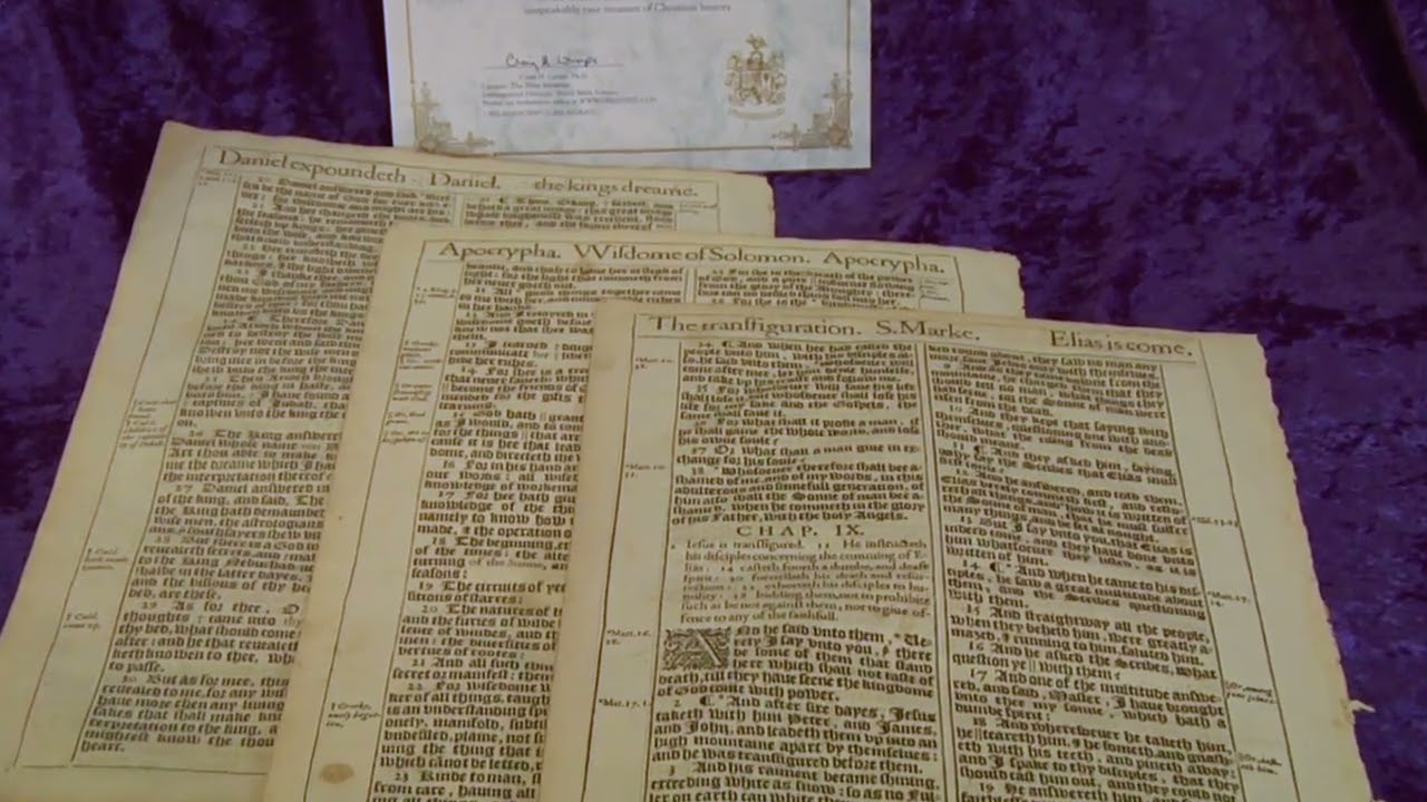 1611 King James Pulpit Bible Leaves: Pages From The First Printing of History's Most Printed Book
