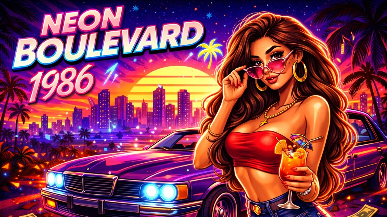 Neon Nights 🌴 Retro Night Drive | 80s Vibes & Chill Music