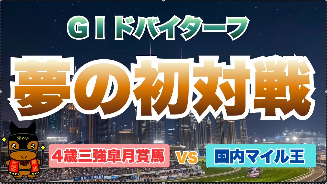 夢の初対戦　GIドバイターフ　4歳三強皐月賞馬VS国内マイル王