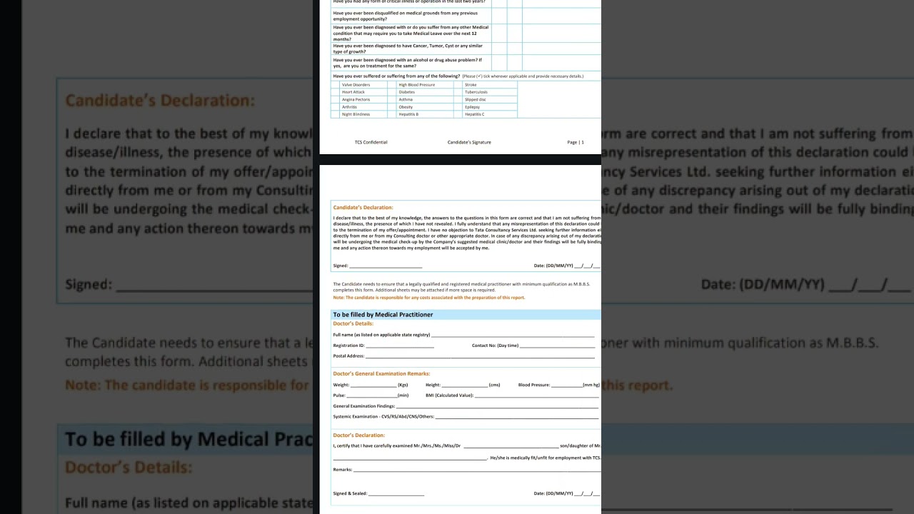 TCS Medical Certificate | Filling Process | Avoid Mistake #tcs #medical