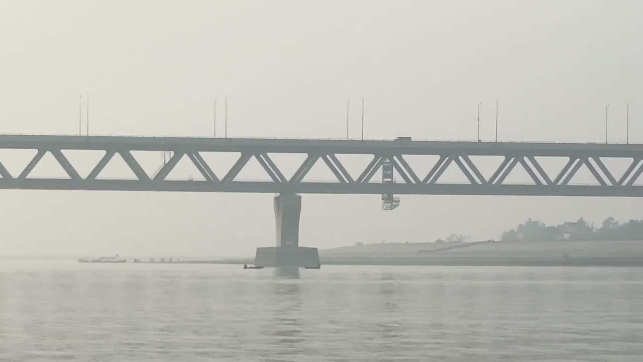 Mighty river Padma and the Bridge afar #padma #padmabridge #rivercruise #megaprojects #bangladesh 