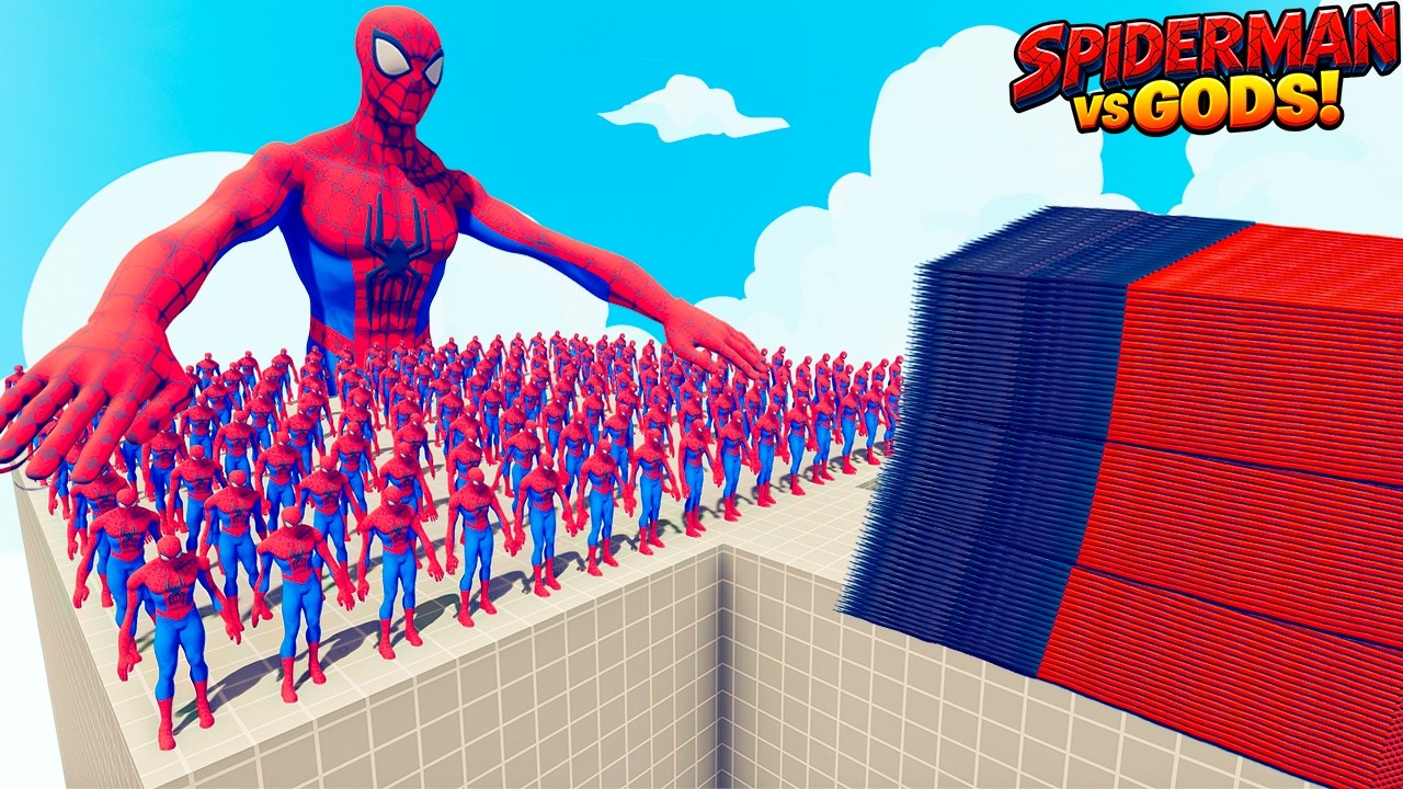 200x SPIDERMAN + 1x GIANT vs EVERY GOD - Totally Accurate Battle Simulator TABS